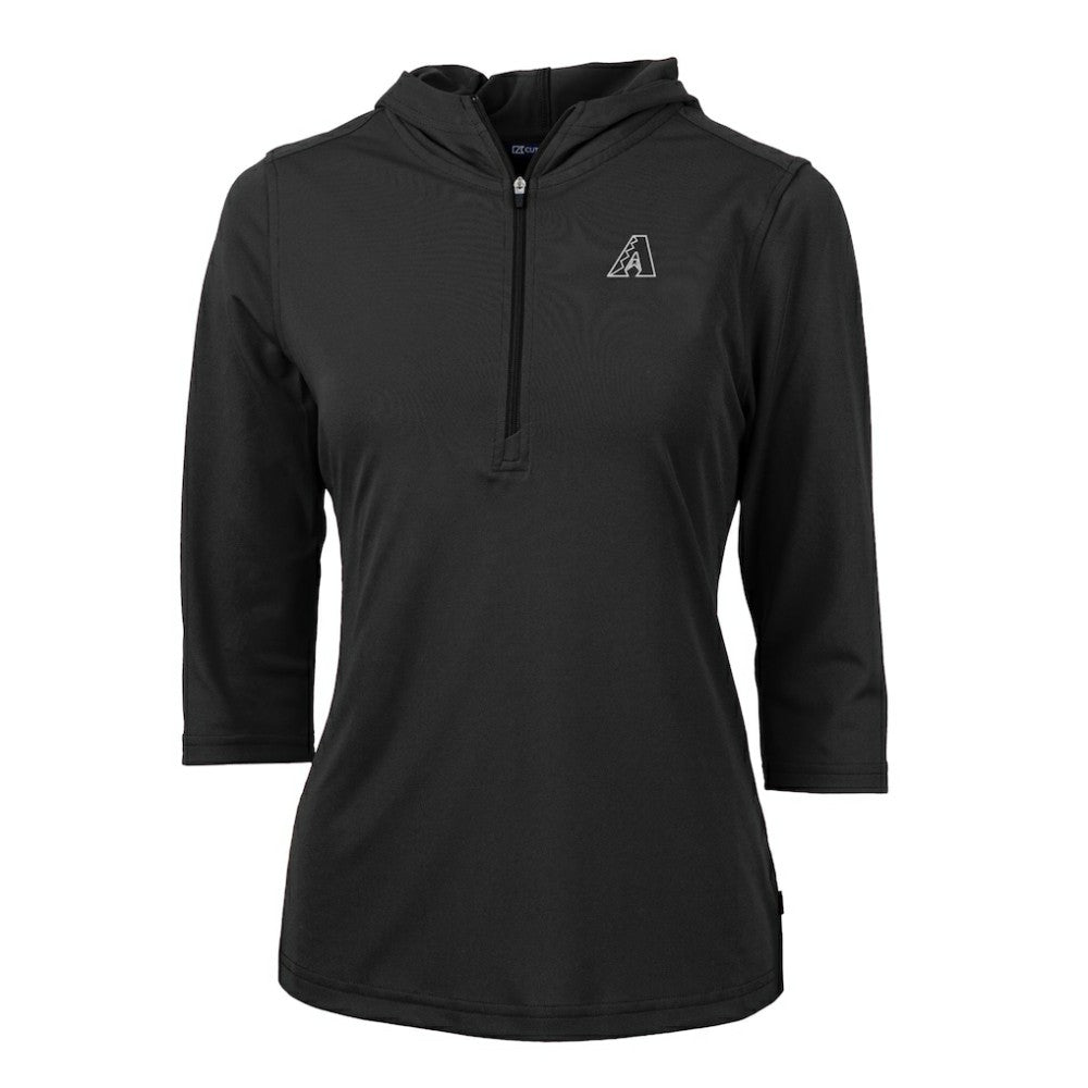 Arizona Diamondbacks Cutter & Buck Women's Virtue Eco Pique Half-Zip 3/4 Sleeve Pullover Hoodie - MLB