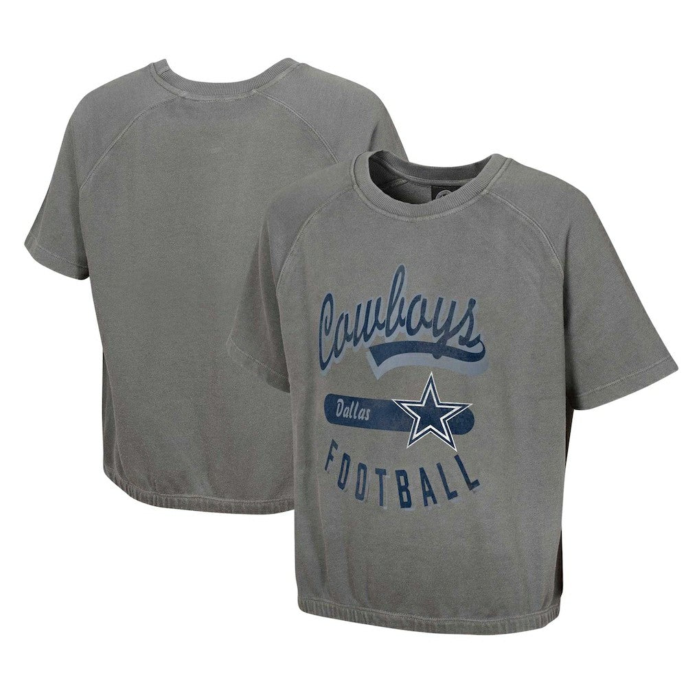 Dallas Cowboys Women's Mineral Wash Short Sleeve Top Gray | NFL
