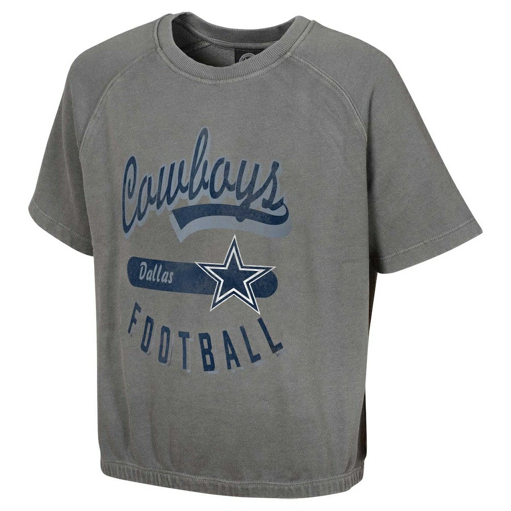 Dallas Cowboys Women's Mineral Wash Short Sleeve Top Gray | NFL