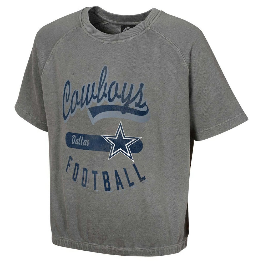 Dallas Cowboys Women's Mineral Wash Short Sleeve Top Gray | NFL