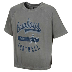Dallas Cowboys Women's Mineral Wash Short Sleeve Top Gray | NFL