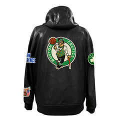 Boston Celtics Jeff Hamilton Vegan Leather Full-Zip Hoodie Black - NBA