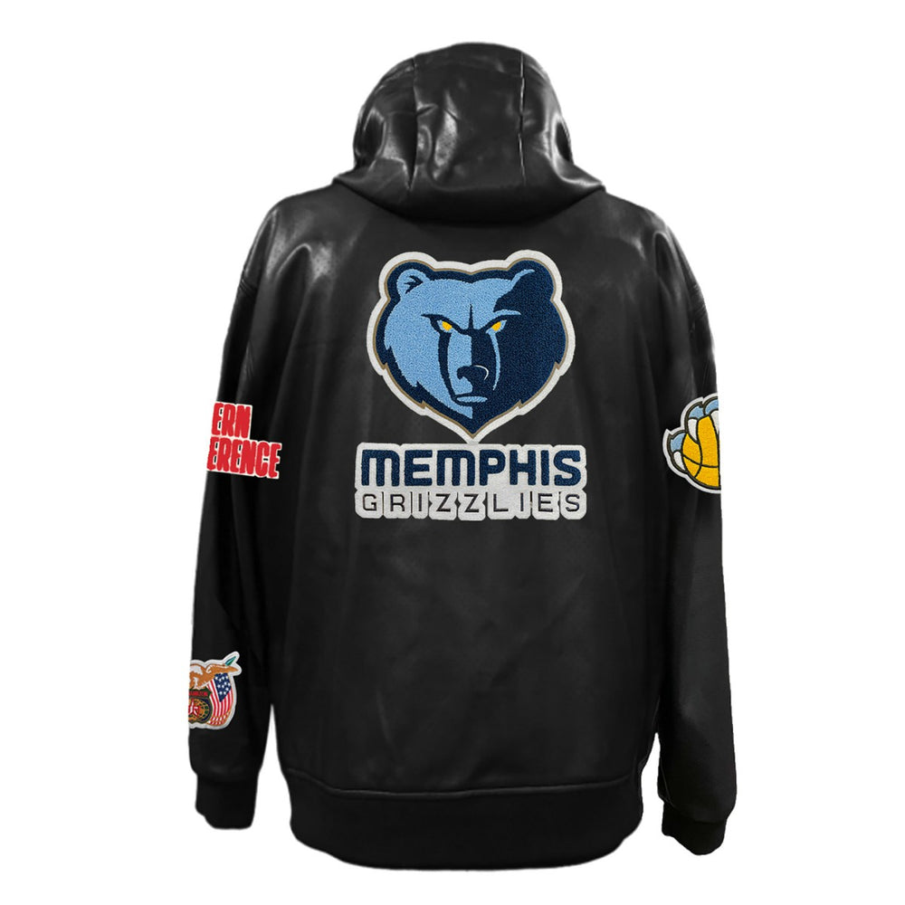Memphis Grizzlies Jeff Hamilton Vegan Leather Full-Zip Hoodie Black - NBA