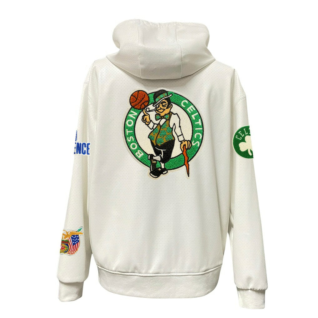 Boston Celtics Jeff Hamilton Vegan Leather Full-Zip Hoodie White - NBA