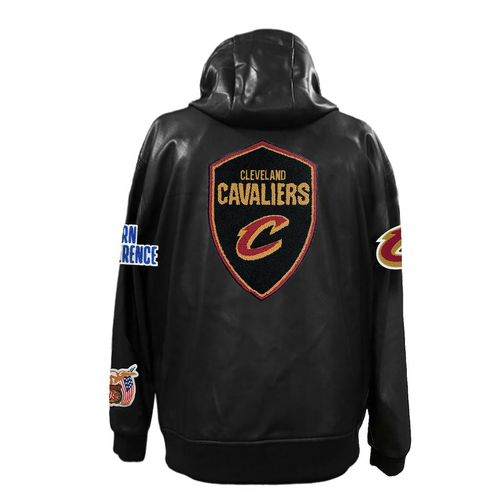 Cleveland Cavaliers Jeff Hamilton Vegan Leather Full-Zip Hoodie Black - NBA