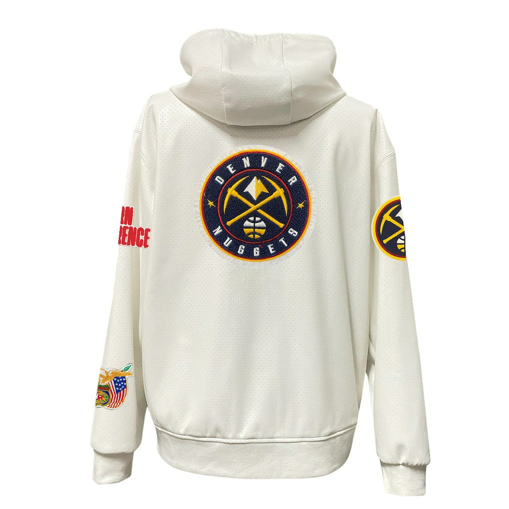 Denver Nuggets Jeff Hamilton Vegan Leather Full-Zip Hoodie White - NBA