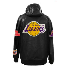 Los Angeles Lakers Jeff Hamilton Vegan Leather Full-Zip Hoodie Black - NBA