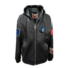 Minnesota Timberwolves Jeff Hamilton Vegan Leather Full-Zip Hoodie Black - NBA