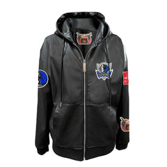 Dallas Mavericks Jeff Hamilton Vegan Leather Full-Zip Hoodie Black - NBA