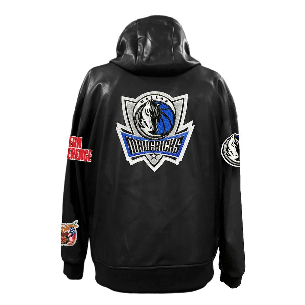 Dallas Mavericks Jeff Hamilton Vegan Leather Full-Zip Hoodie Black - NBA