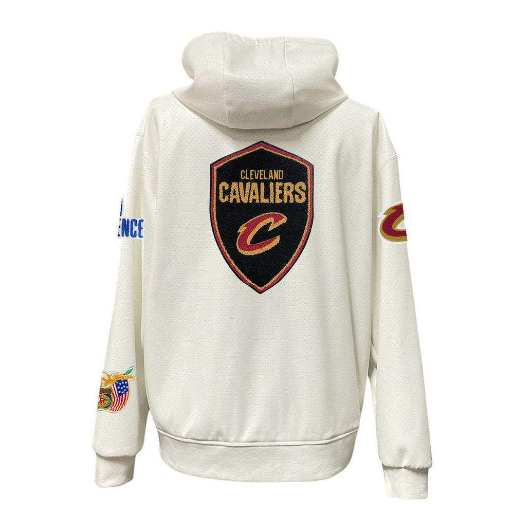 Cleveland Cavaliers Jeff Hamilton Vegan Leather Full-Zip Hoodie White - NBA
