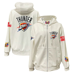 Oklahoma City Thunder Jeff Hamilton Vegan Leather Full-Zip Hoodie White - NBA