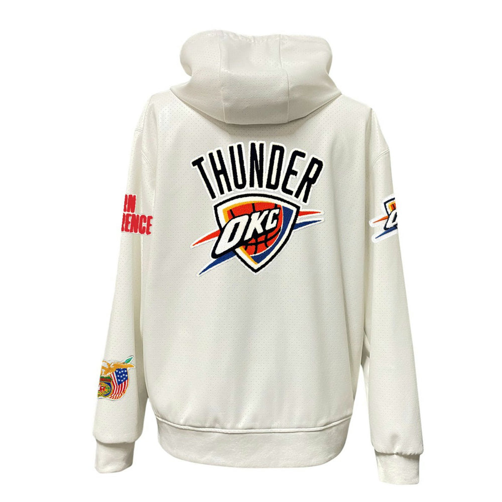 Oklahoma City Thunder Jeff Hamilton Vegan Leather Full-Zip Hoodie White - NBA