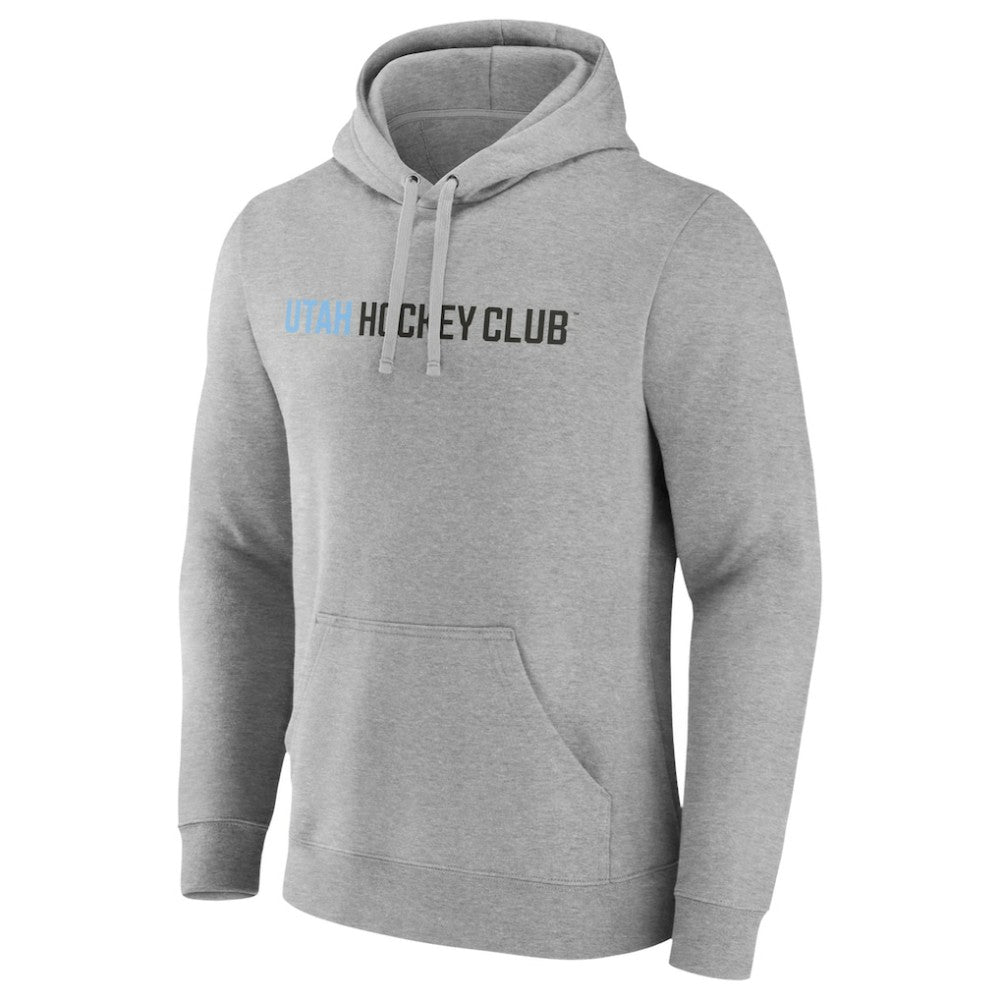 Utah Mammoth Fanatics Wordmark Logo Fleece Pullover Hoodie - Heather Gray - NHL