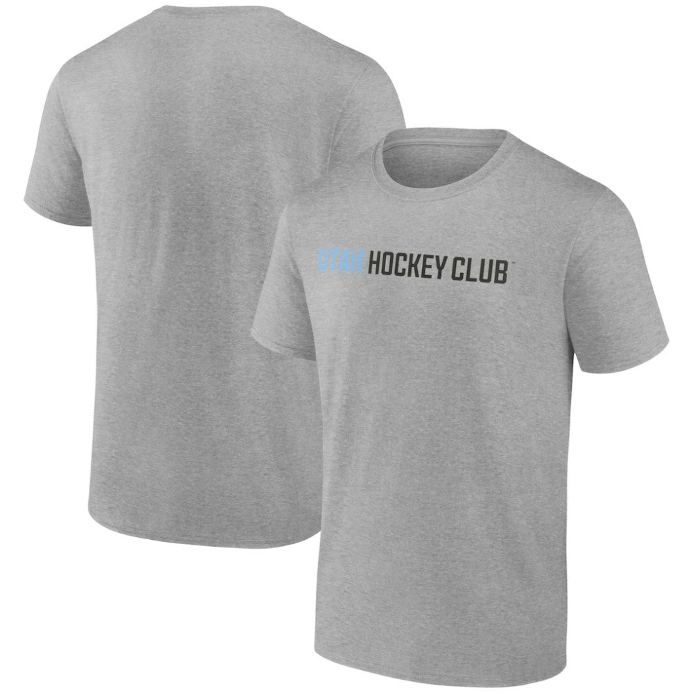 Utah Mammoth Fanatics Wordmark Logo T-Shirt - Heather Gray - NHL