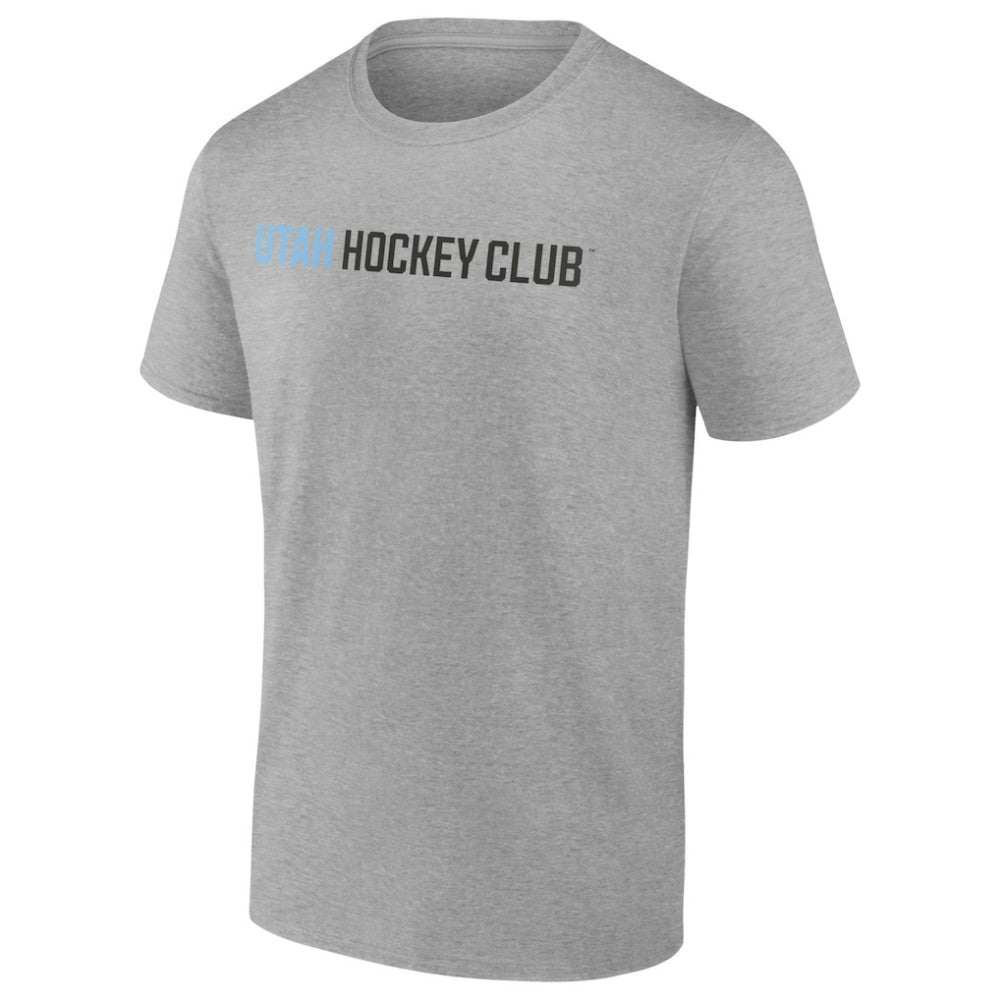 Utah Mammoth Fanatics Wordmark Logo T-Shirt - Heather Gray - NHL