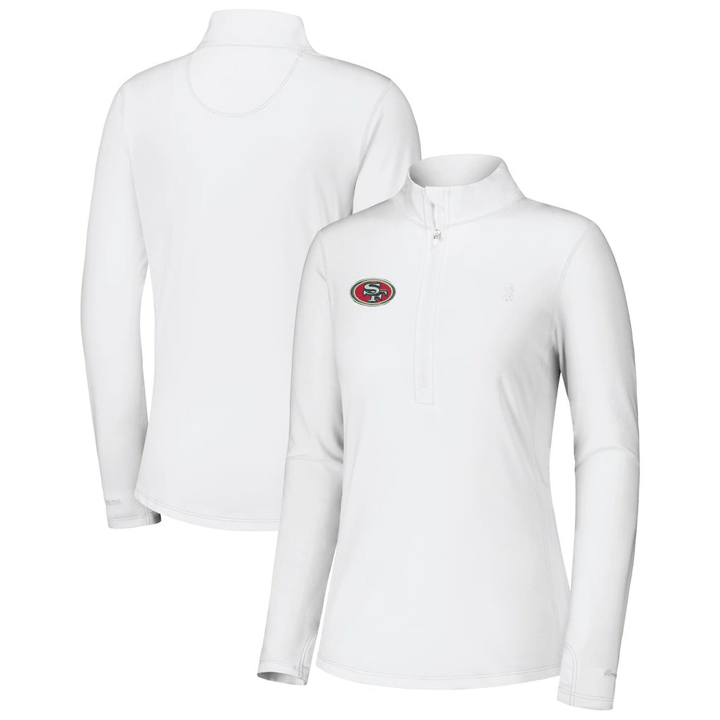 San Francisco 49ers Women's Sport Playa Vista IslandZone Quarter-Zip Jacket White | Tommy Bahama