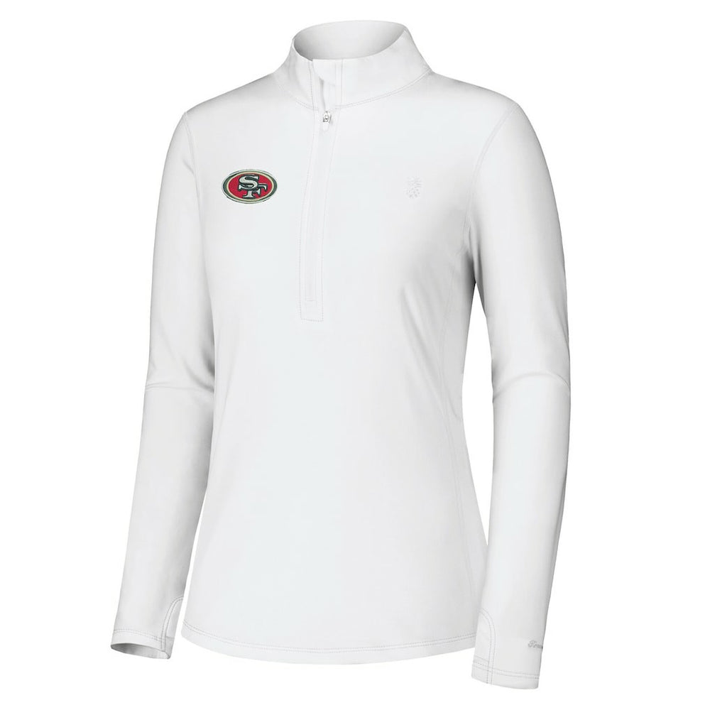 San Francisco 49ers Women's Sport Playa Vista IslandZone Quarter-Zip Jacket White | Tommy Bahama