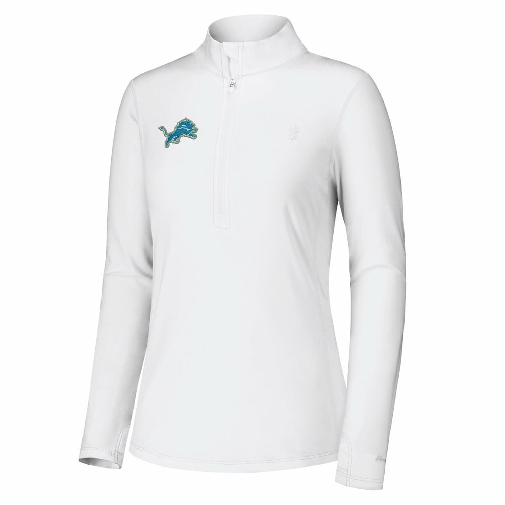 Detroit Lions Women's Sport Playa Vista IslandZone Quarter-Zip Jacket White | Tommy Bahama
