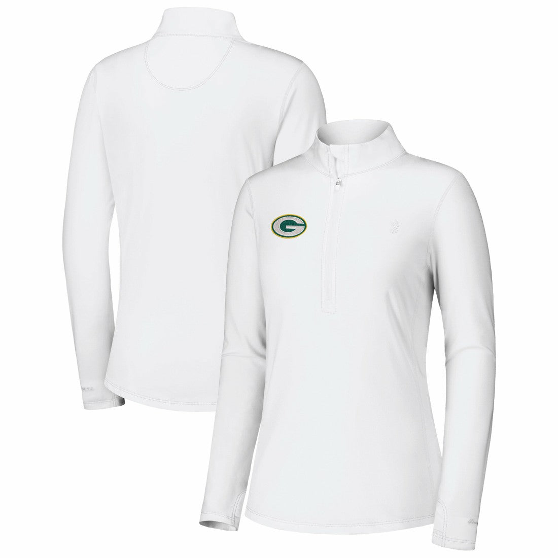 Green Bay Packers Women's Sport Playa Vista IslandZone Quarter-Zip Jacket White | Tommy Bahama