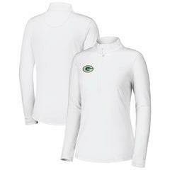 Green Bay Packers Women's Sport Playa Vista IslandZone Quarter-Zip Jacket White | Tommy Bahama