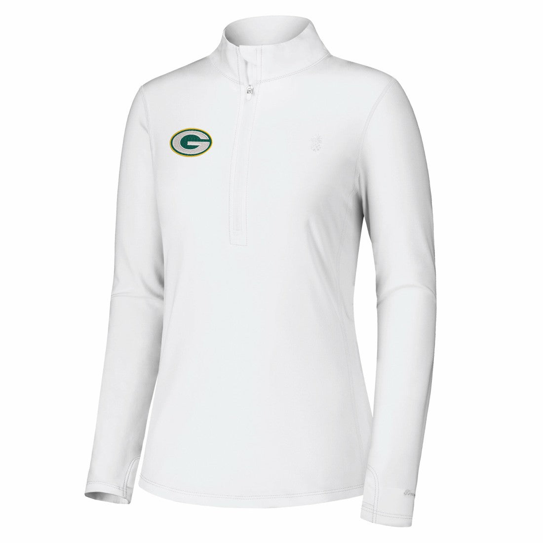 Green Bay Packers Women's Sport Playa Vista IslandZone Quarter-Zip Jacket White | Tommy Bahama