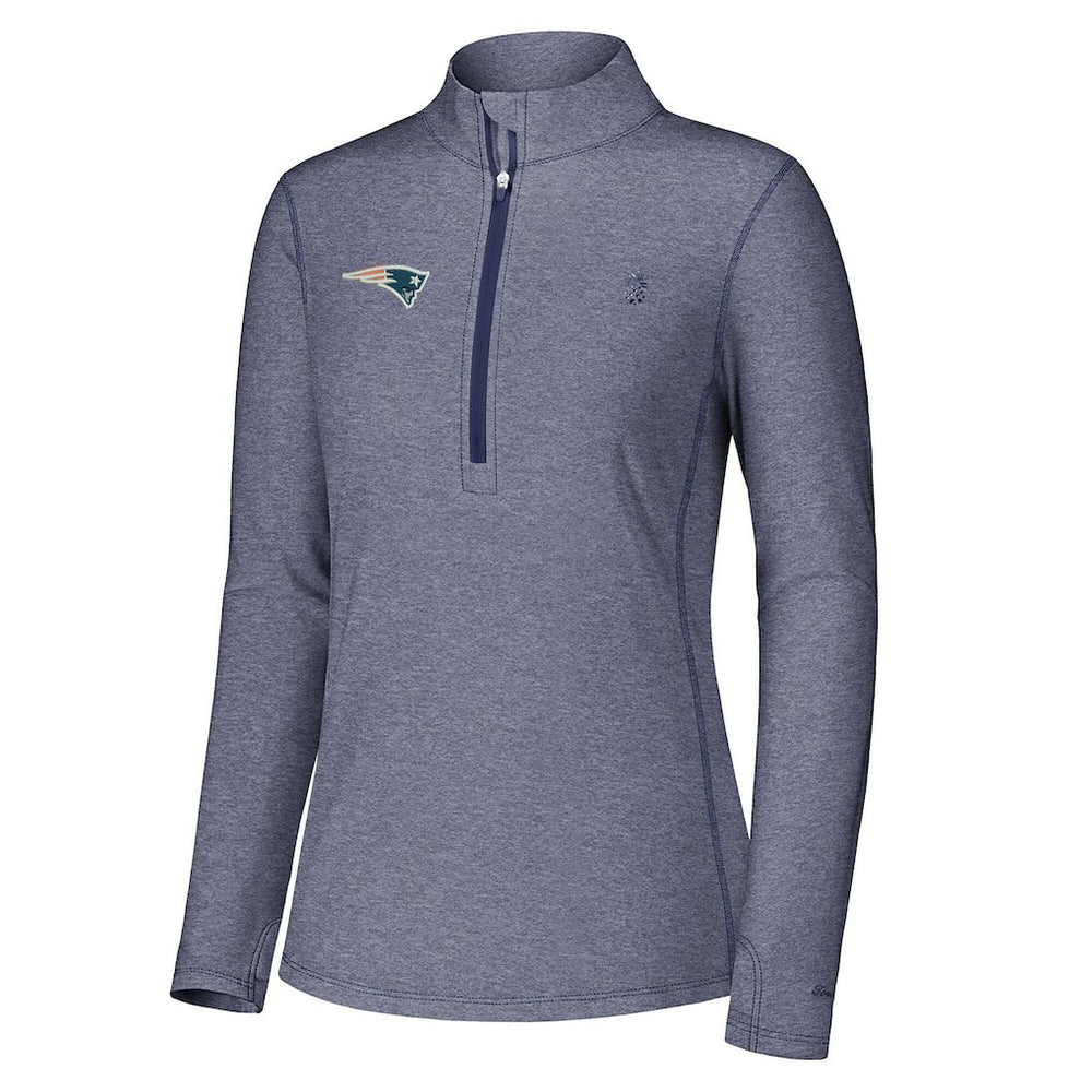 New England Patriots Women's Sport Playa Vista IslandZone Quarter-Zip Jacket Navy | Tommy Bahama