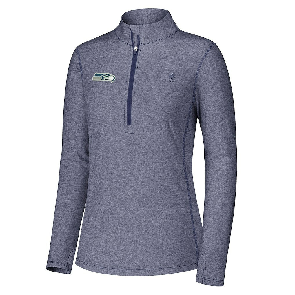 Seattle Seahawks Women's Sport Playa Vista IslandZone Quarter-Zip Jacket Navy | Tommy Bahama