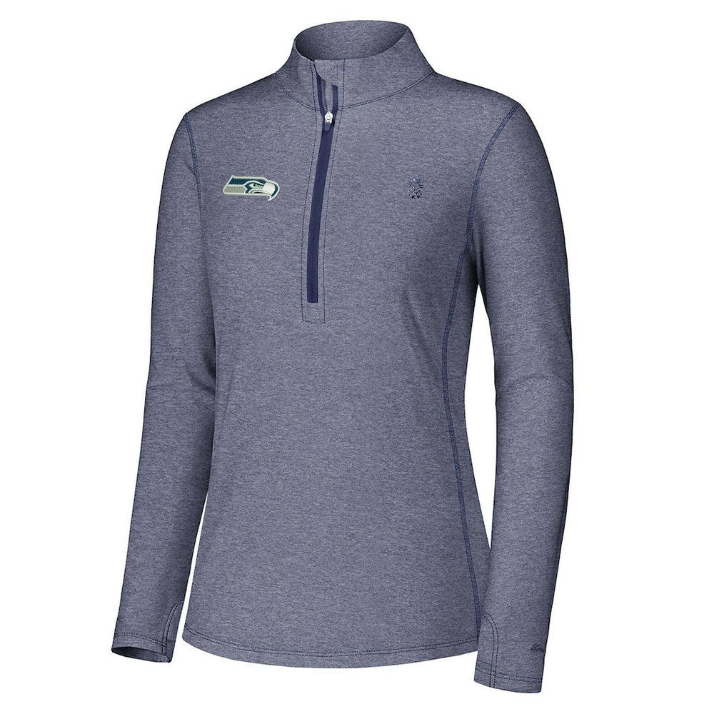 Seattle Seahawks Women's Sport Playa Vista IslandZone Quarter-Zip Jacket Navy | Tommy Bahama