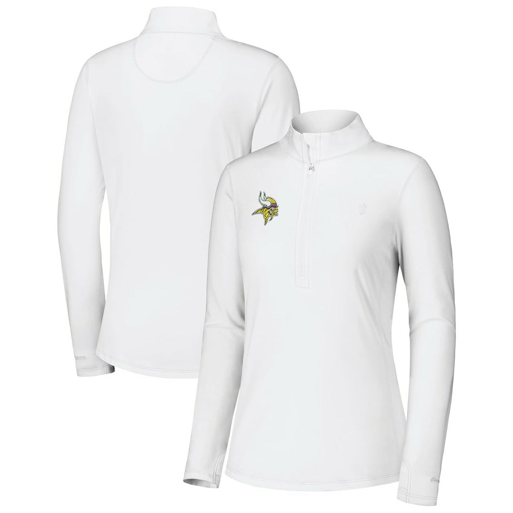 Minnesota Vikings Women's Sport Playa Vista IslandZone Quarter-Zip Jacket White | Tommy Bahama