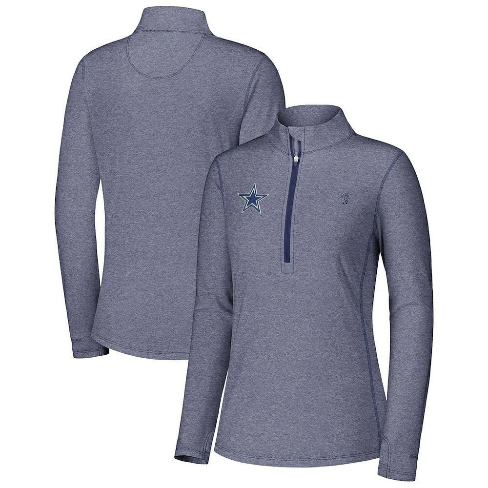 Dallas Cowboys Women's Sport Playa Vista IslandZone Quarter-Zip Jacket Navy | Tommy Bahama