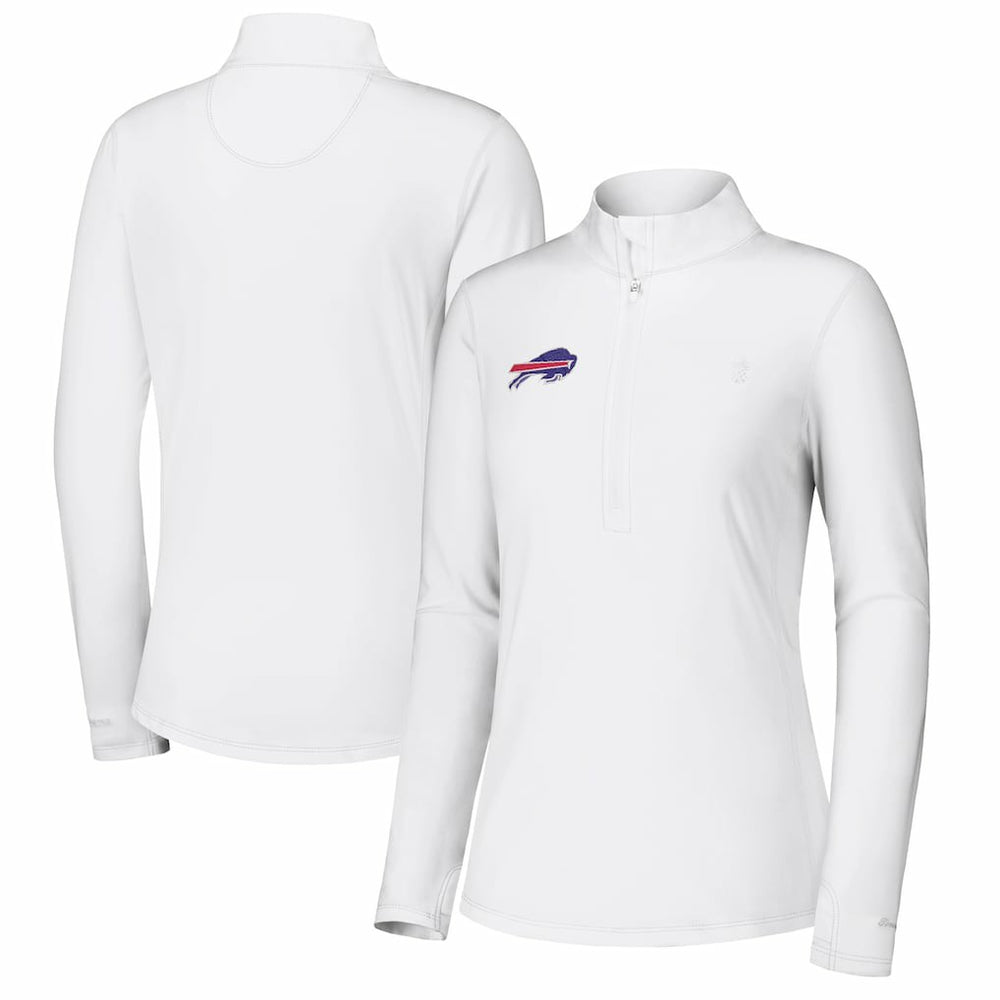 Buffalo Bills Women's Sport Playa Vista IslandZone Quarter-Zip Jacket White | Tommy Bahama