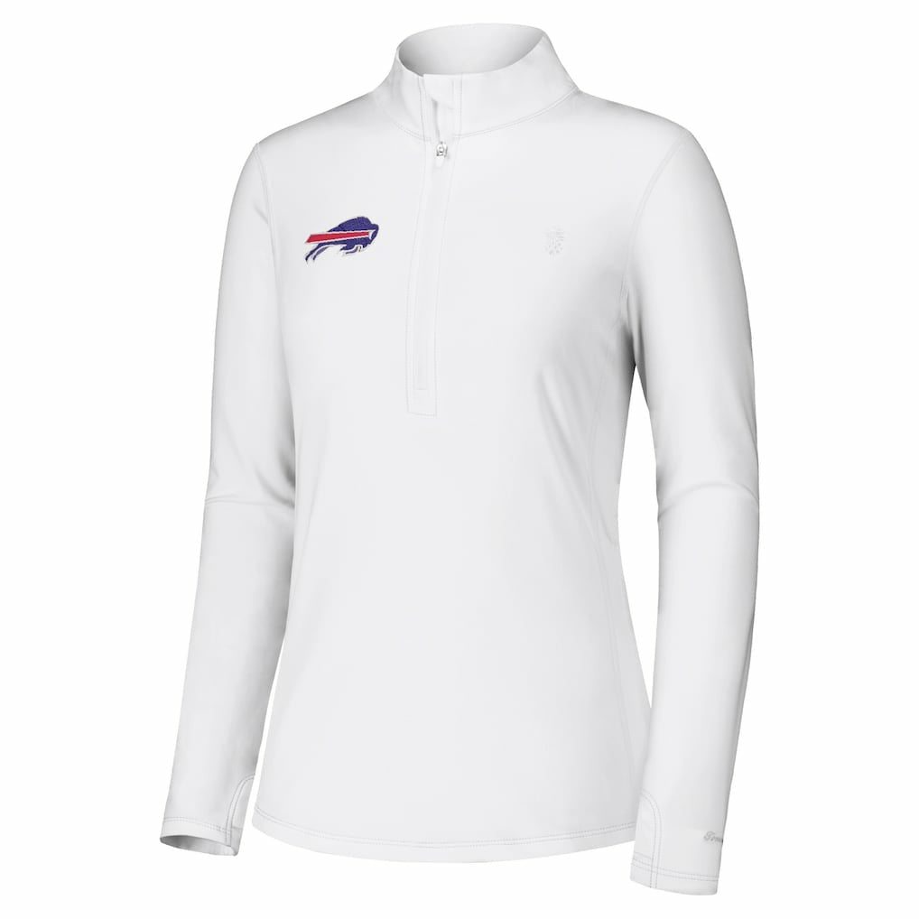 Buffalo Bills Women's Sport Playa Vista IslandZone Quarter-Zip Jacket White | Tommy Bahama