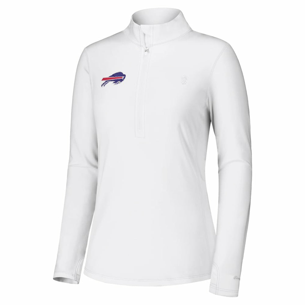 Buffalo Bills Women's Sport Playa Vista IslandZone Quarter-Zip Jacket White | Tommy Bahama