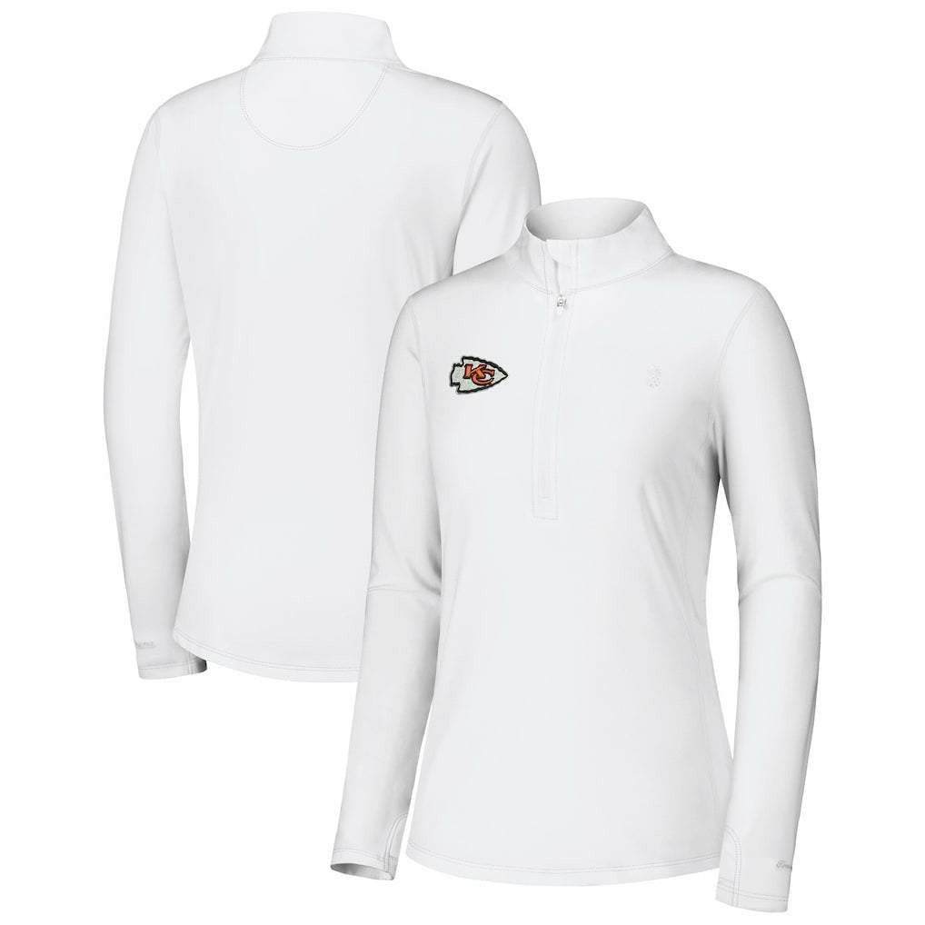 Kansas City Chiefs Women's Sport Playa Vista IslandZone Quarter-Zip Jacket White | Tommy Bahama
