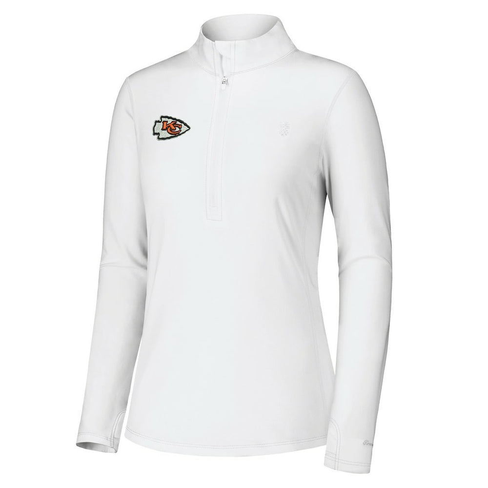 Kansas City Chiefs Women's Sport Playa Vista IslandZone Quarter-Zip Jacket White | Tommy Bahama