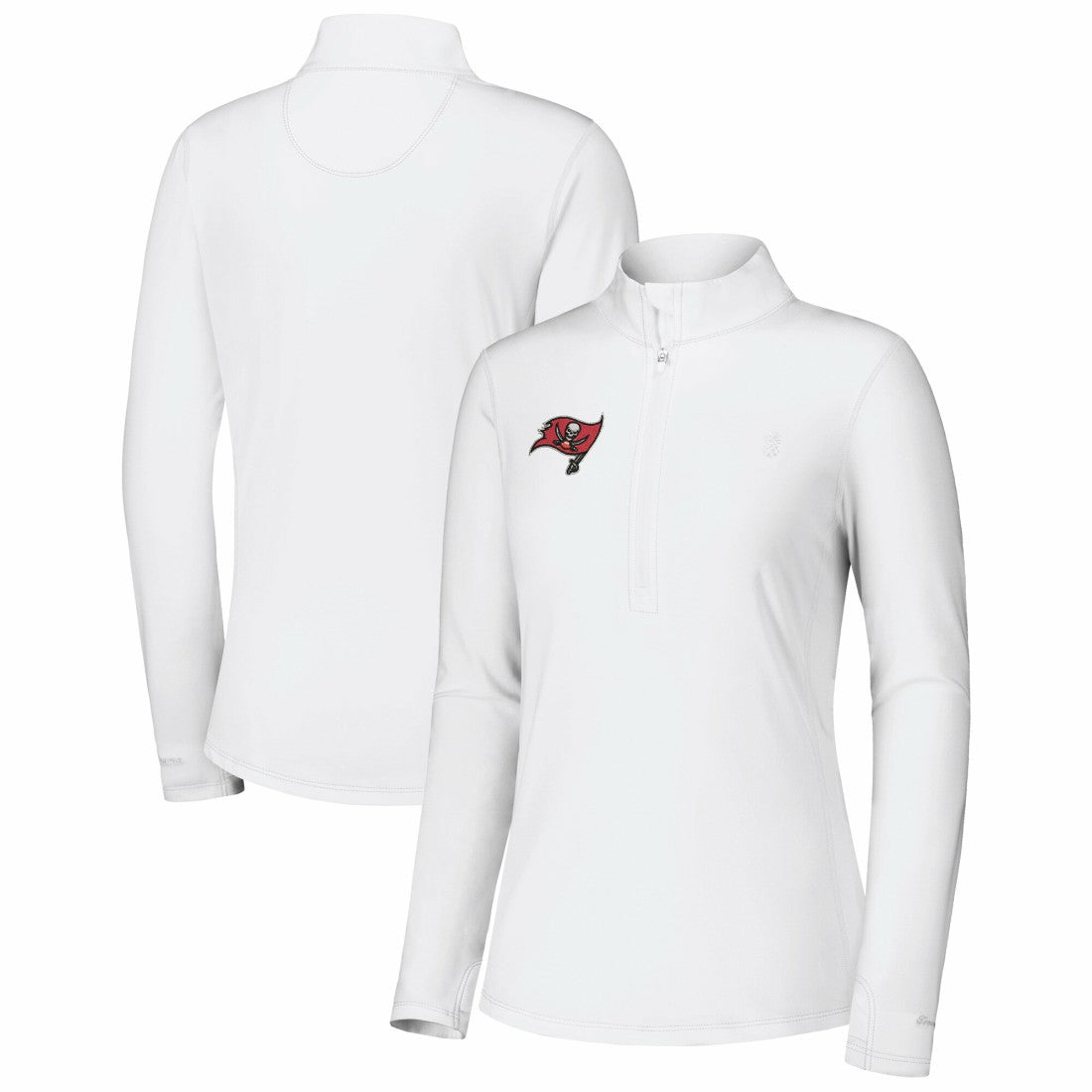 Tampa Bay Buccaneers Women's Sport Playa Vista IslandZone Quarter-Zip Jacket White | Tommy Bahama