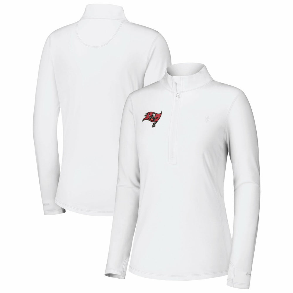 Tampa Bay Buccaneers Women's Sport Playa Vista IslandZone Quarter-Zip Jacket White | Tommy Bahama