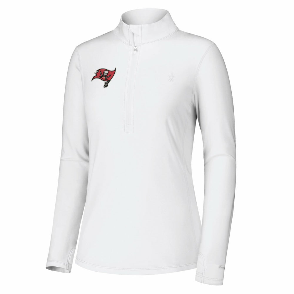 Tampa Bay Buccaneers Women's Sport Playa Vista IslandZone Quarter-Zip Jacket White | Tommy Bahama