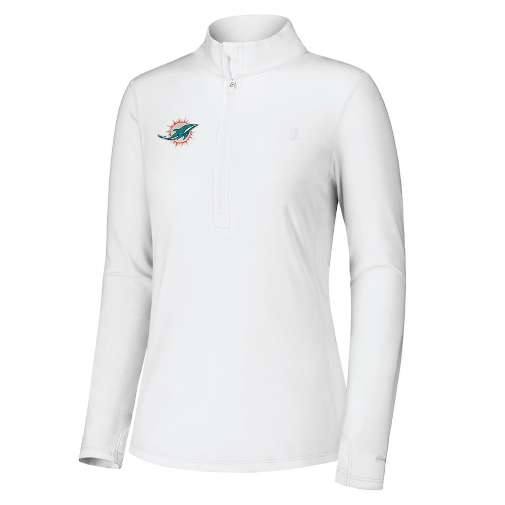 Miami Dolphins Women's Sport Playa Vista IslandZone Quarter-Zip Jacket White | Tommy Bahama
