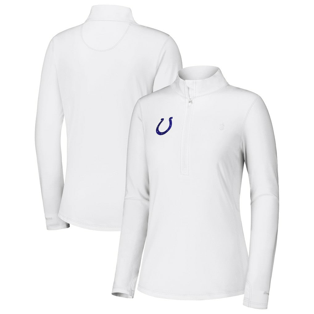 Indianapolis Colts Women's Sport Playa Vista IslandZone Quarter-Zip Jacket White | Tommy Bahama