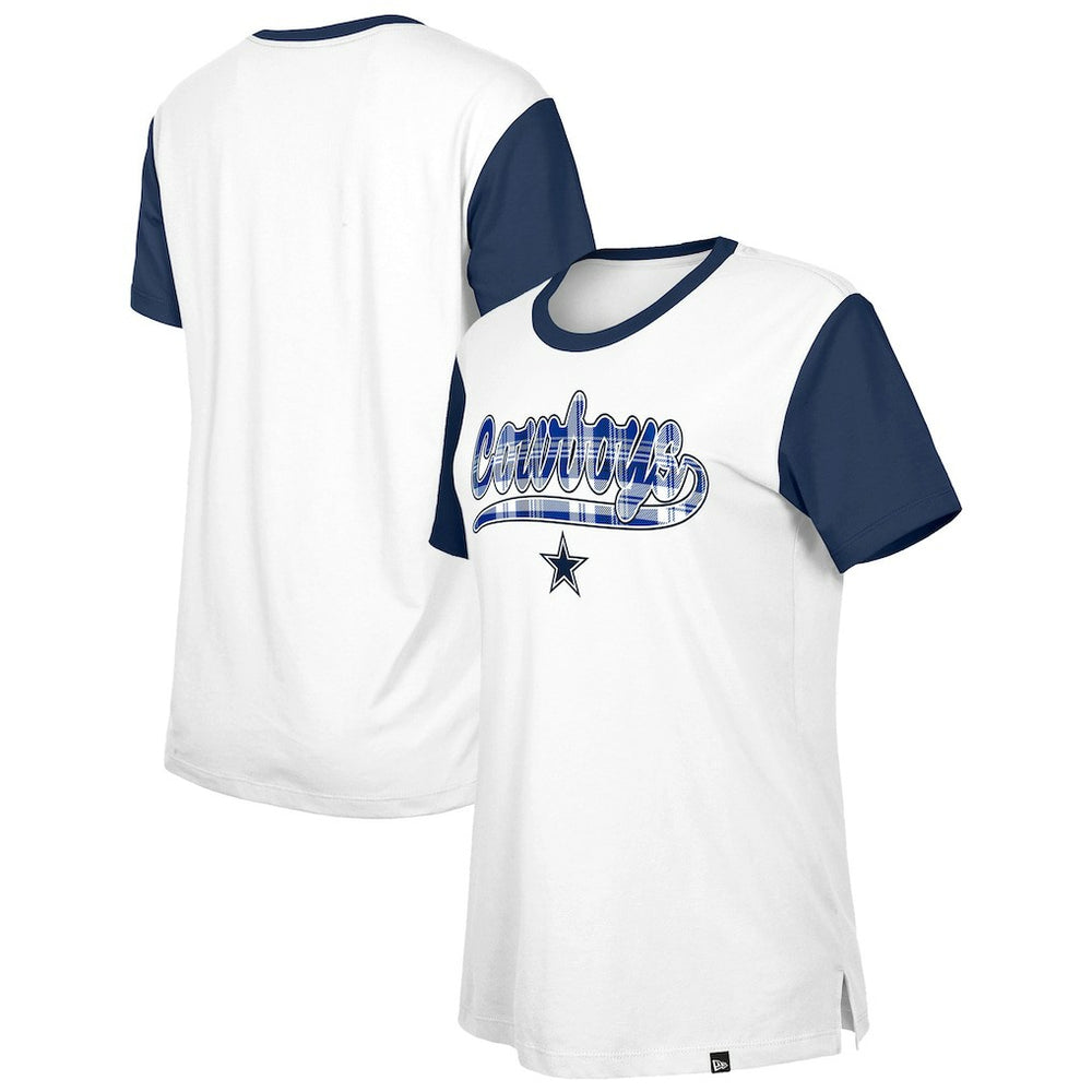 Dallas Cowboys New Era Women's 3rd Down T-Shirt White/Navy | NFL