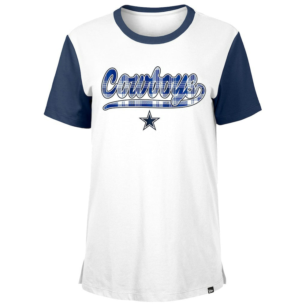 Dallas Cowboys New Era Women's 3rd Down T-Shirt White/Navy | NFL