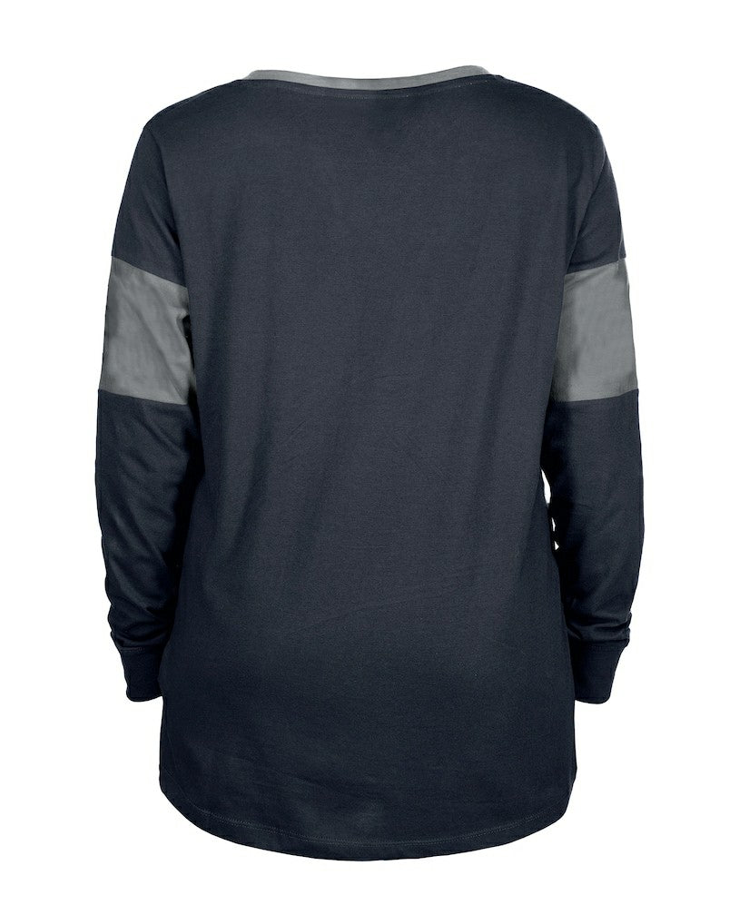 Dallas Cowboys New Era Women's Lace-Up Notch-Neck Long Sleeve T-Shirt Navy | NFL