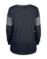Dallas Cowboys New Era Women's Lace-Up Notch-Neck Long Sleeve T-Shirt Navy | NFL