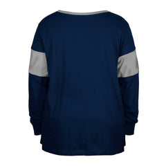 Dallas Cowboys New Era Women's Plus Size Lace-Up Notch Neck Long Sleeve T-Shirt  Navy | NFL