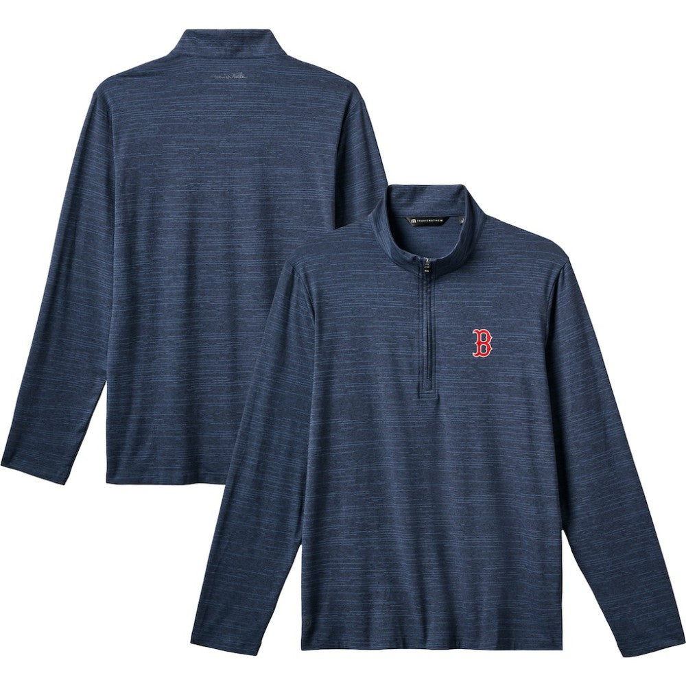 Boston Red Sox TravisMathew The Heater Quarter-Zip Pullover Top - MLB