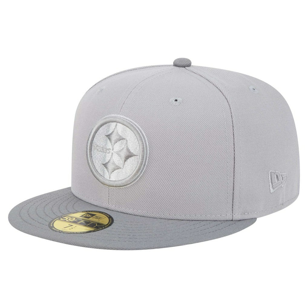 Pittsburgh Steelers New Era Iron Cloud 59FIFTY Fitted Hat Gray/Graphite | NFL