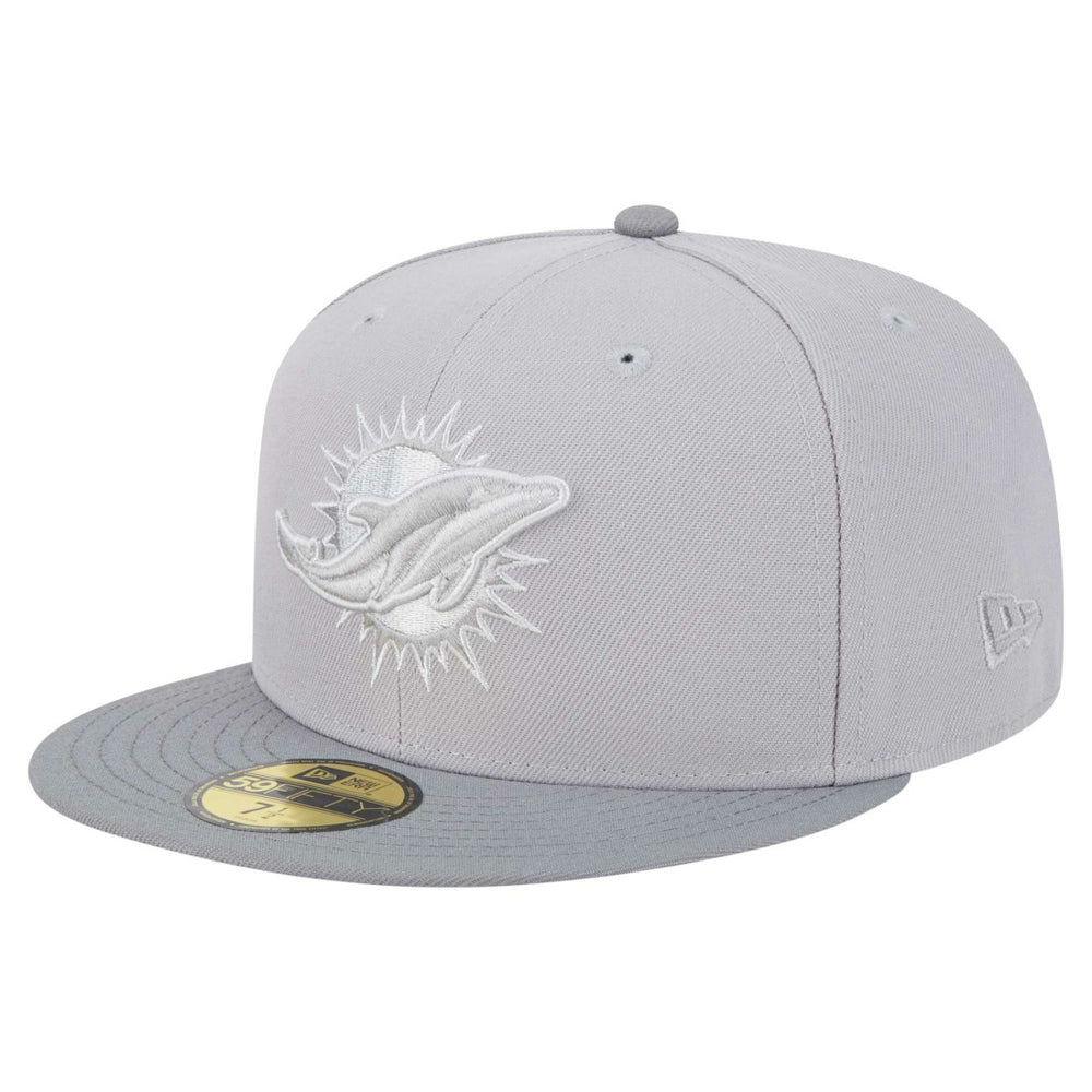 Miami Dolphins New Era Iron Cloud 59FIFTY Fitted Hat Gray/Graphite | NFL