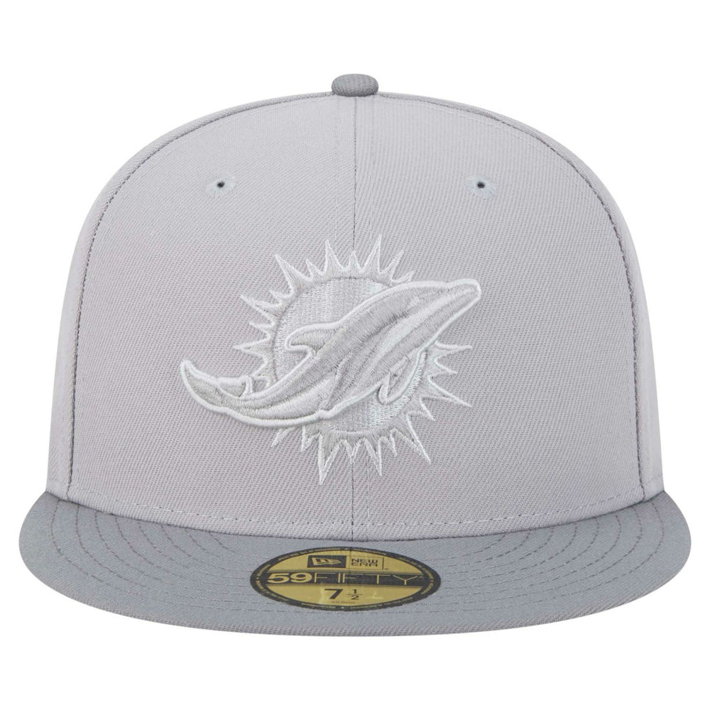 Miami Dolphins New Era Iron Cloud 59FIFTY Fitted Hat Gray/Graphite | NFL